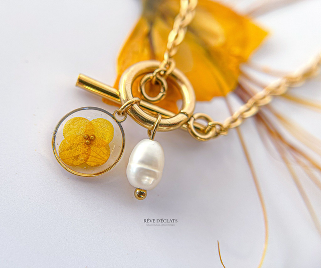 Chaîne de cheville - Fleur de flamboyant 