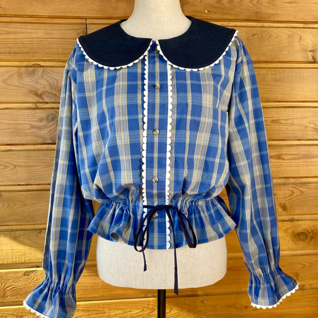 Symbiose - Chemise upcyclée grand col S/M/L