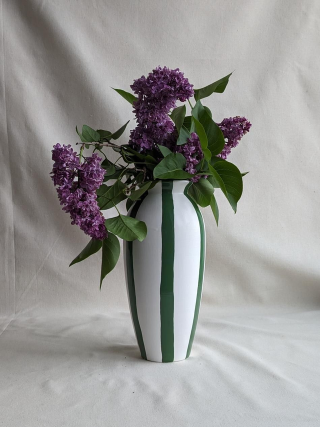 Vase Luna - rayures vertes