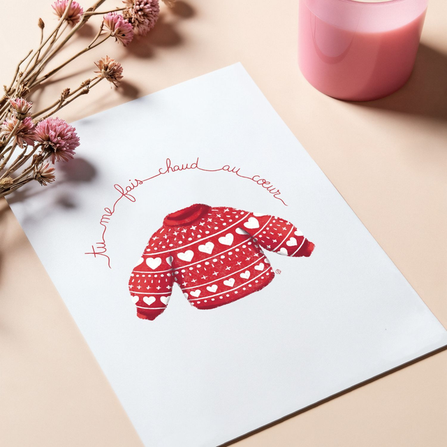 "Tu me fais chaud au coeur" Carte postale