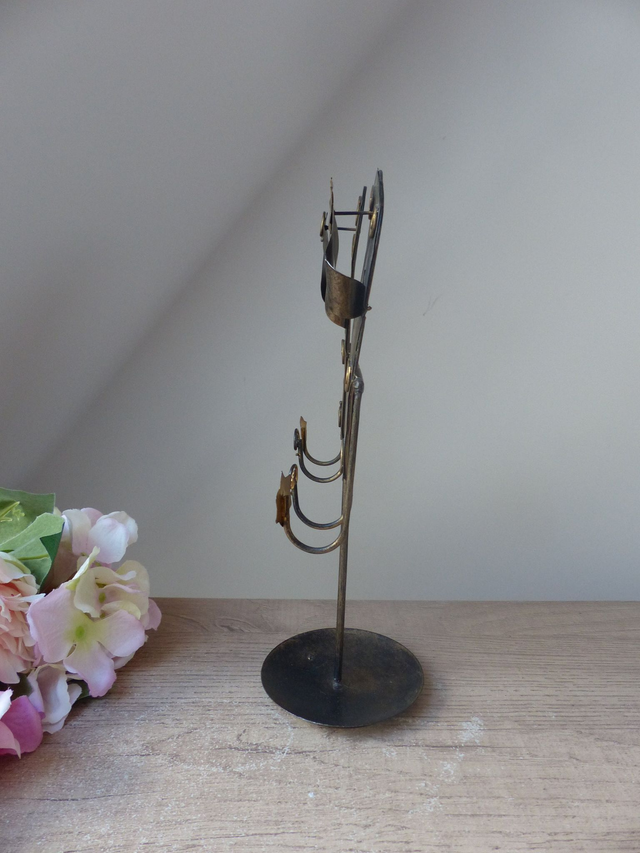 Porte bijoux en forme de chaussures tongs en métal artisanat d'art, Support à bijoux fait main, Décoration maison thème bord de mer, Cadeau