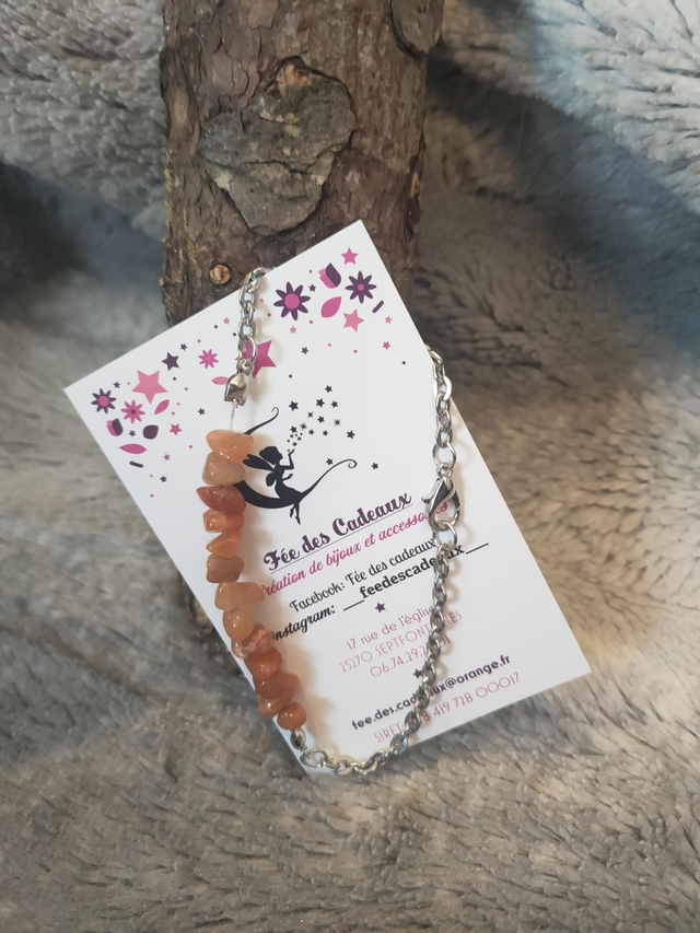 Gourmette Rock &amp; Steel Aventurine Orange