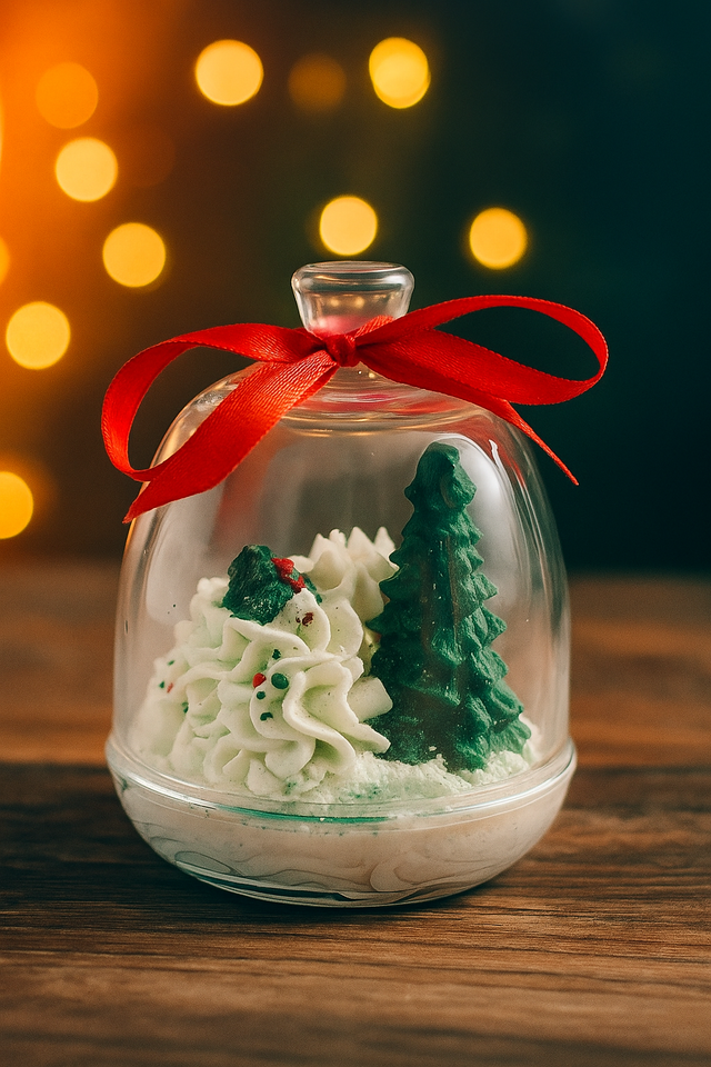 Bougie cloche sapin et houx