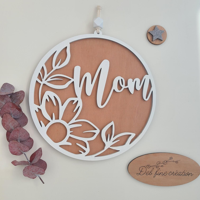 Decoration Couronne &quot;Mom&quot;