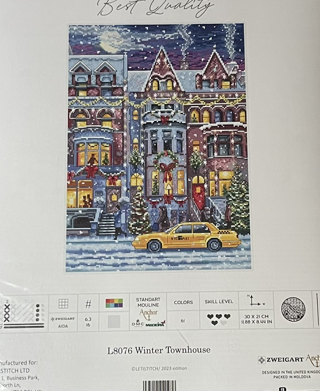 Winter Townhouse Counted Cross Stitch Kit by Letistich