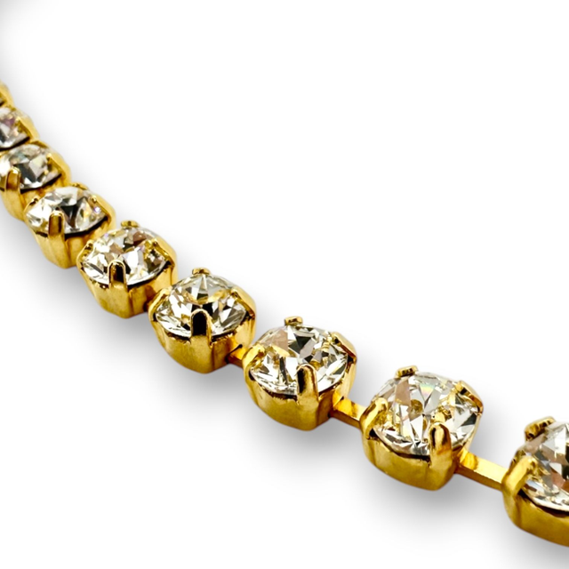 Armband DEVA KLASSIK SMALL Crystal, Klar, vergoldet