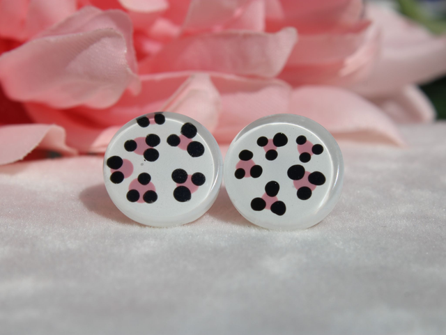 Ohrstecker Leoprint rosa