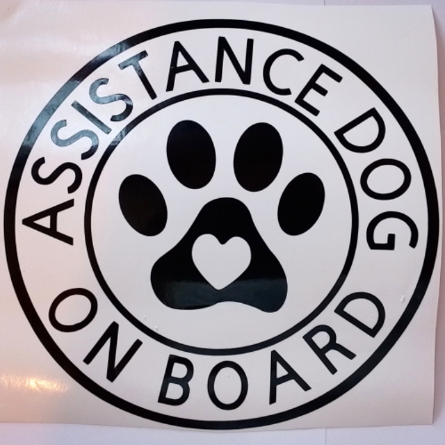 Assistance Dog On Board Car Sticker Decal - 4 Designs