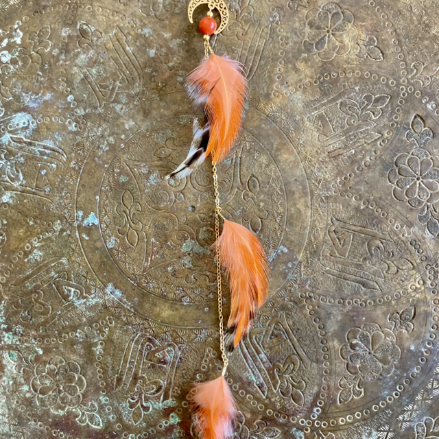 Boucle d&#039;oreille Liane orangé