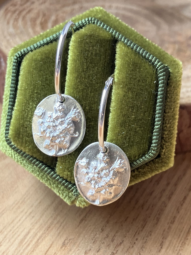 Boucles d'oreilles en argent - fleur de carottes sauvages – collection "empreintes botaniques"