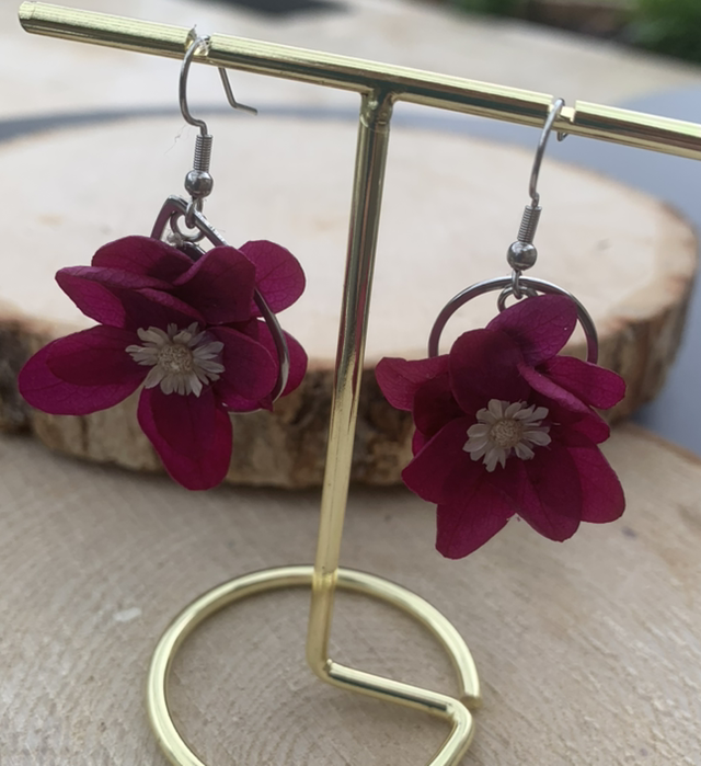 Boucles d'oreilles fuchsia