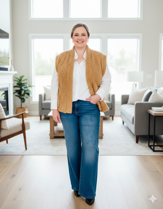 Gilet Sans Manches Bouclettes Camel GT Jack