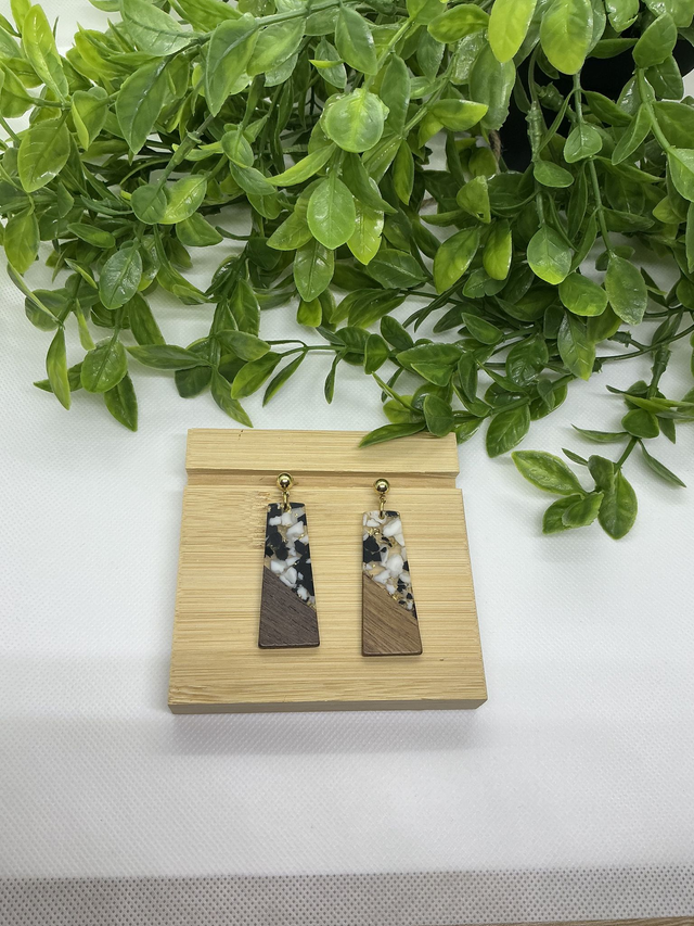 Boucles d'Oreilles Géométriques Terra-Bois