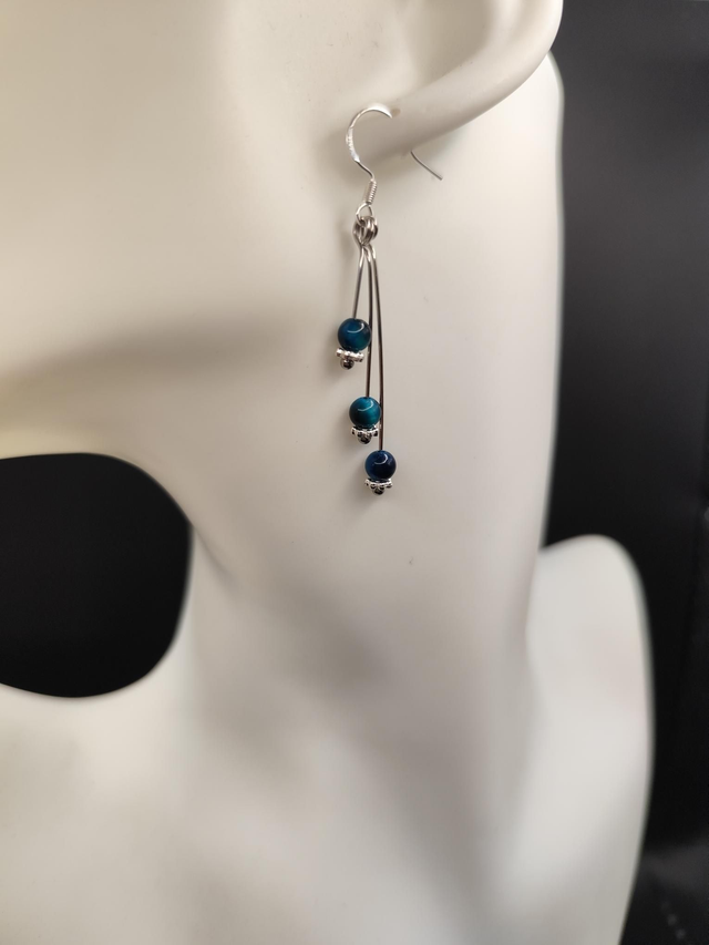 Blue Tigers Eye earrings 
