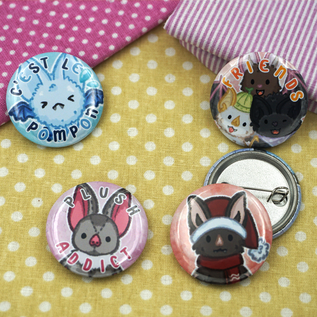 Badge - Friends, Pompon, Plush addict, Trick or Treat &amp; Noël