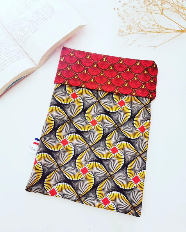 Pochette à livre de poche wax/rouge