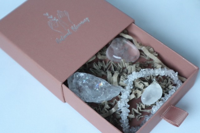 Ensembles de mois de naissance  aout &quot; Cristal de roche &quot;