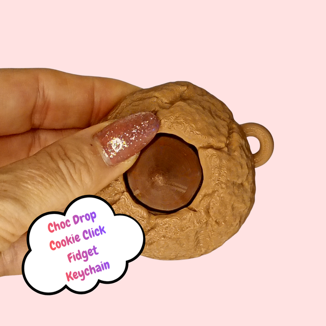 Choc Drop Cookie Click Fidget Keychain