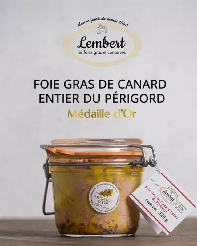 Foie-Gras de canard entier du Périgord Médaille d&#039;Or 2024