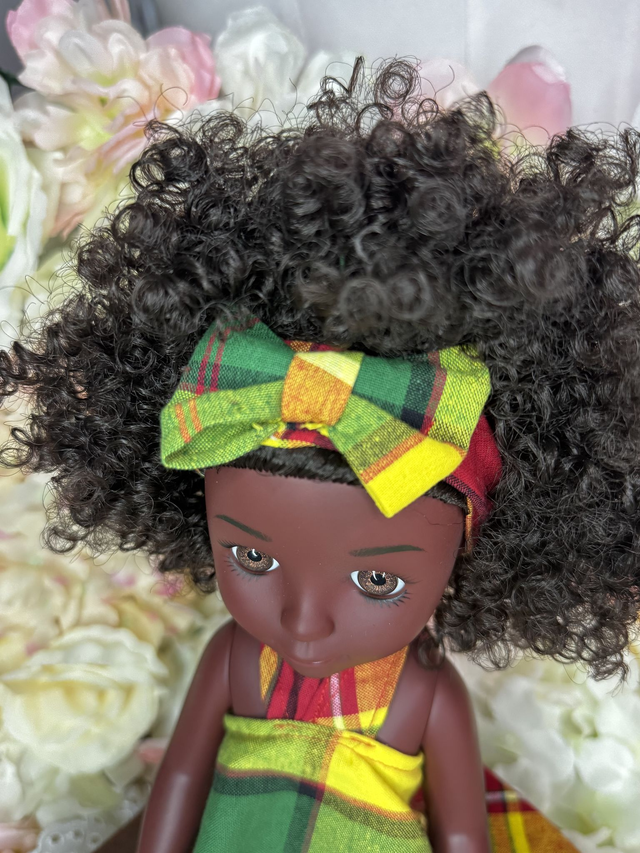 Poupée - Robe madras 100% Coton – Fait main