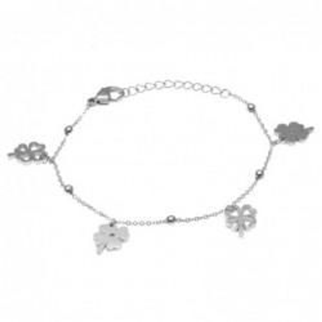 Bracciale donna in acciaio con charms portafortuna