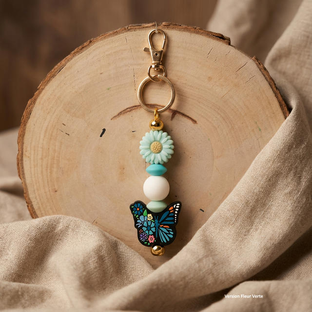 Porte-clé Papillon Vert