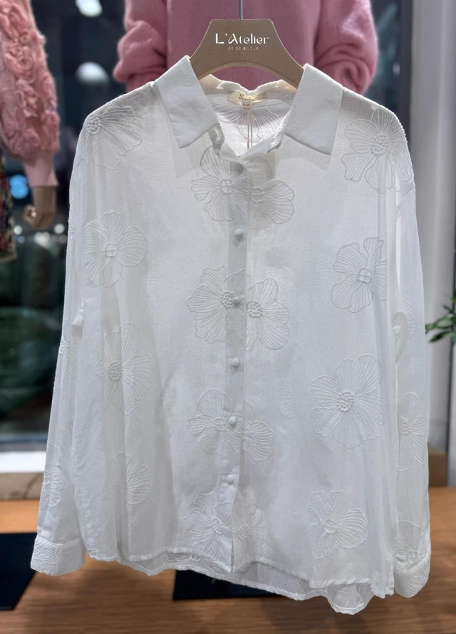  Chemise Blanche Brodée