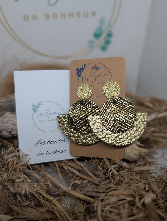 Boucles d'oreilles Dona doré noir do019