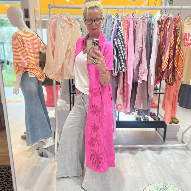 Kleid pink s m l Blumenstickerei