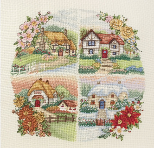 Anchor Cross Stitch Kit - Seasonal Cottages