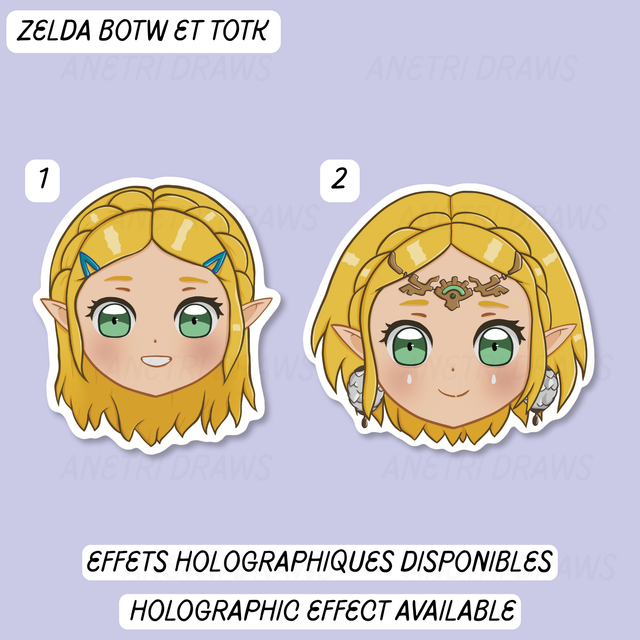 Sticker visage mignon Zelda | Version BOTW et TOTK
