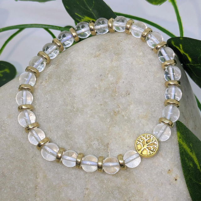 Bracelet &quot;Cristal de roche&quot; 6mm BR-068