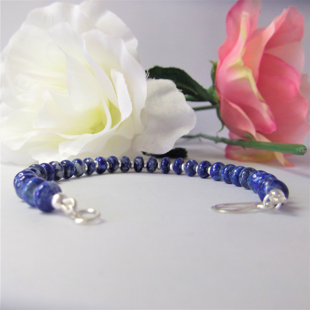 Lapis Lazuli small rondelle bracelet