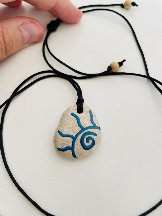 Colar Ilustrado Sol Azul