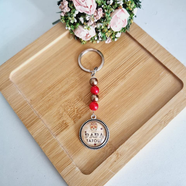 Porte clé cadeaux papa tatoué