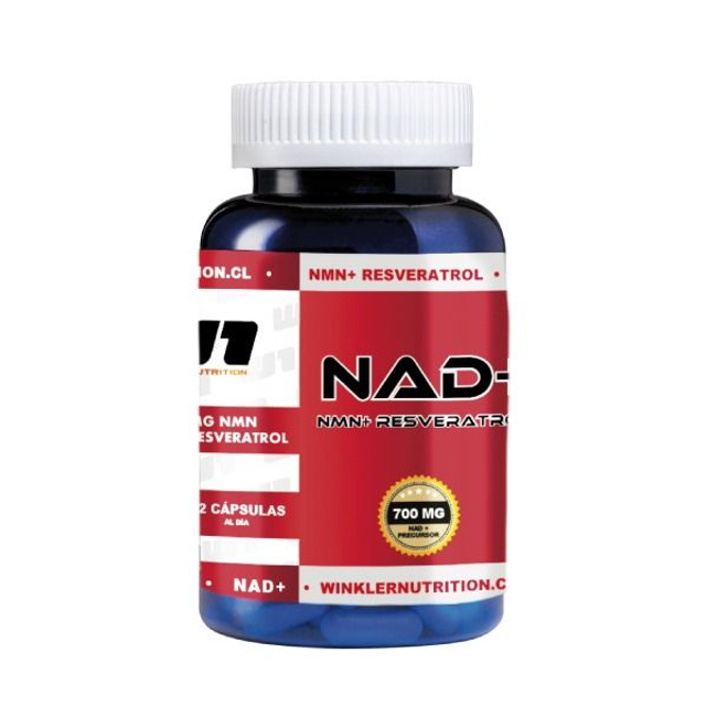 NAD+ NMN + Resveratrol 60 cápsulas – Energía Celular &amp; Longevidad