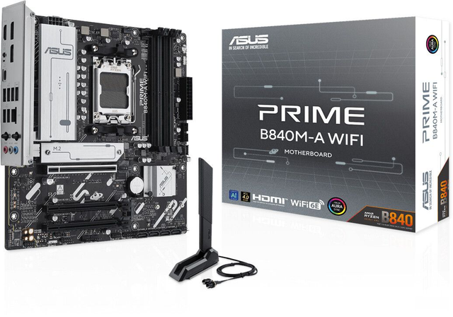 02.1.0045 – Scheda Madre ASUS Prime B840M‑A WIFI DDR5 – Micro‑ATX entry‑level con WiFi per Ryzen 7000/8000/9000