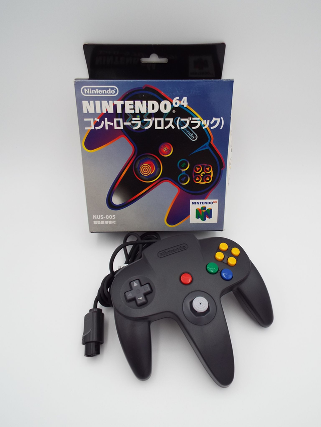 Nintendo 64 N64 Black Controller In Box Official CIB Japan JPN