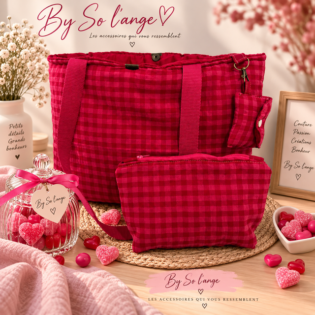 Trio vichy fushia