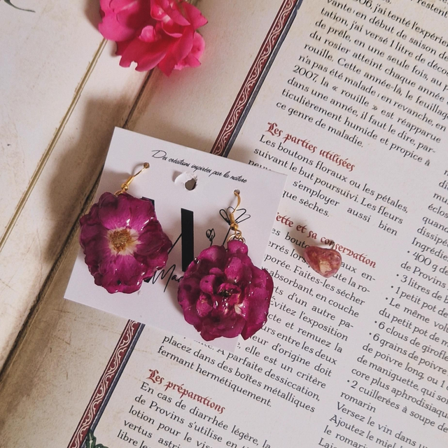 Boucles oreilles roses