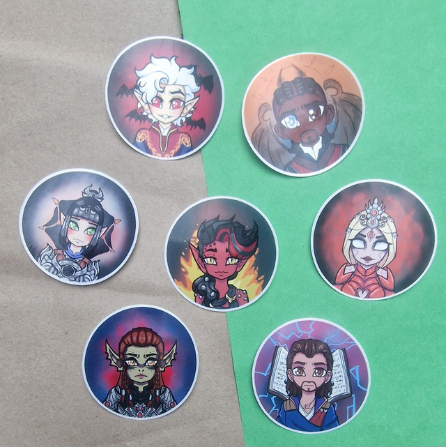 Baldursgate 3 Companion Round Vinyl Stickers