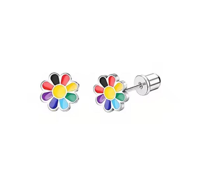 Colourful Flowers Comfort Back Studs