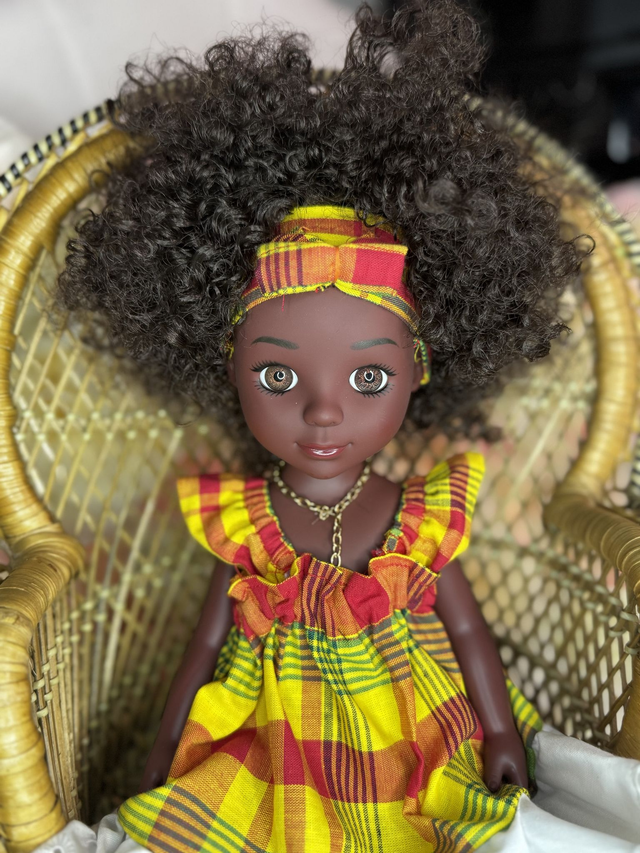 Poupée - Robe madras 100% Coton – Fait main