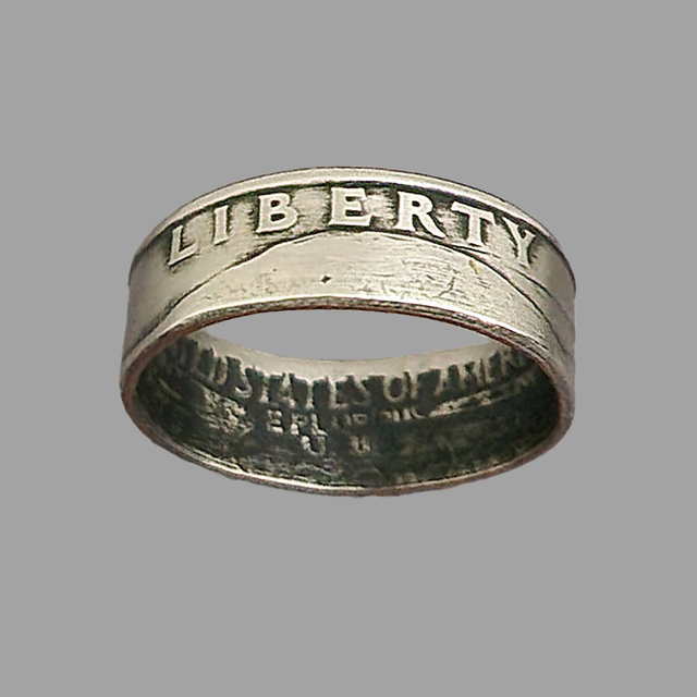 US Quarter Dollar 1989 coin ring 