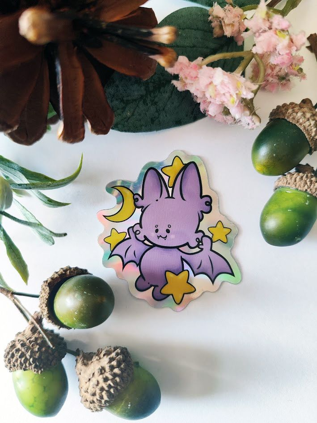 Holographic Starry Bat Sticker