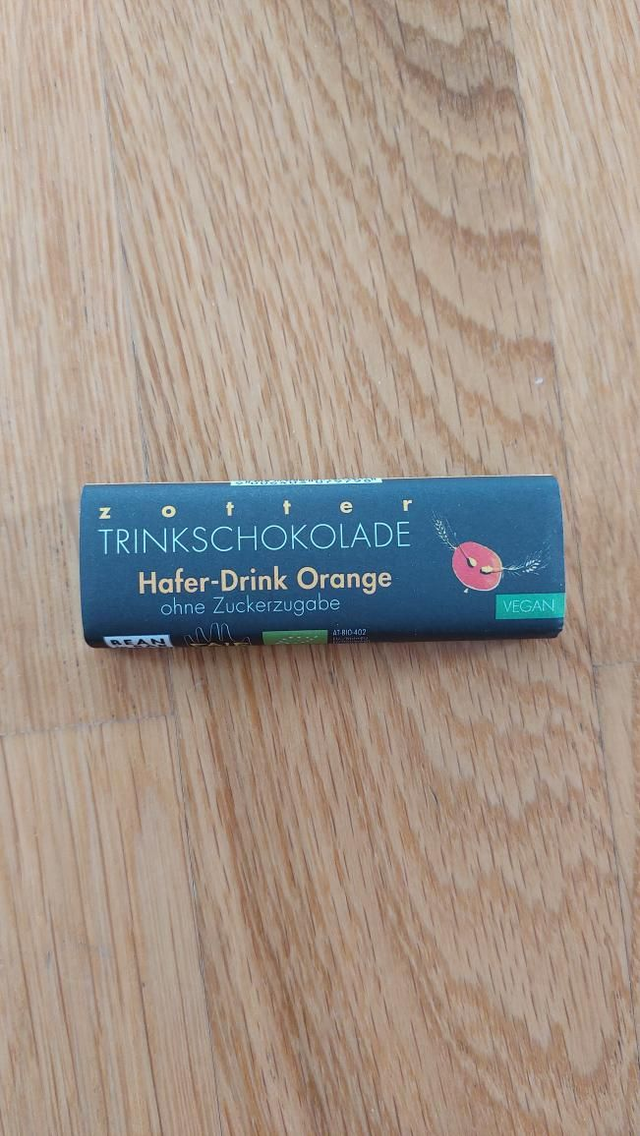 Zotter Hot Chocolate, Oat &amp; orange, no added sugar, vegan