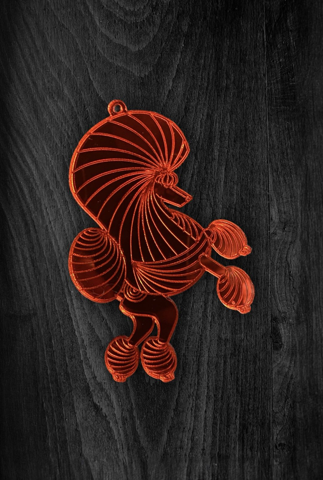 Acryl - Poodle Continental Red