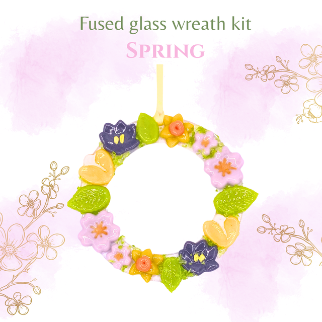 Spring wreath fused glass kit