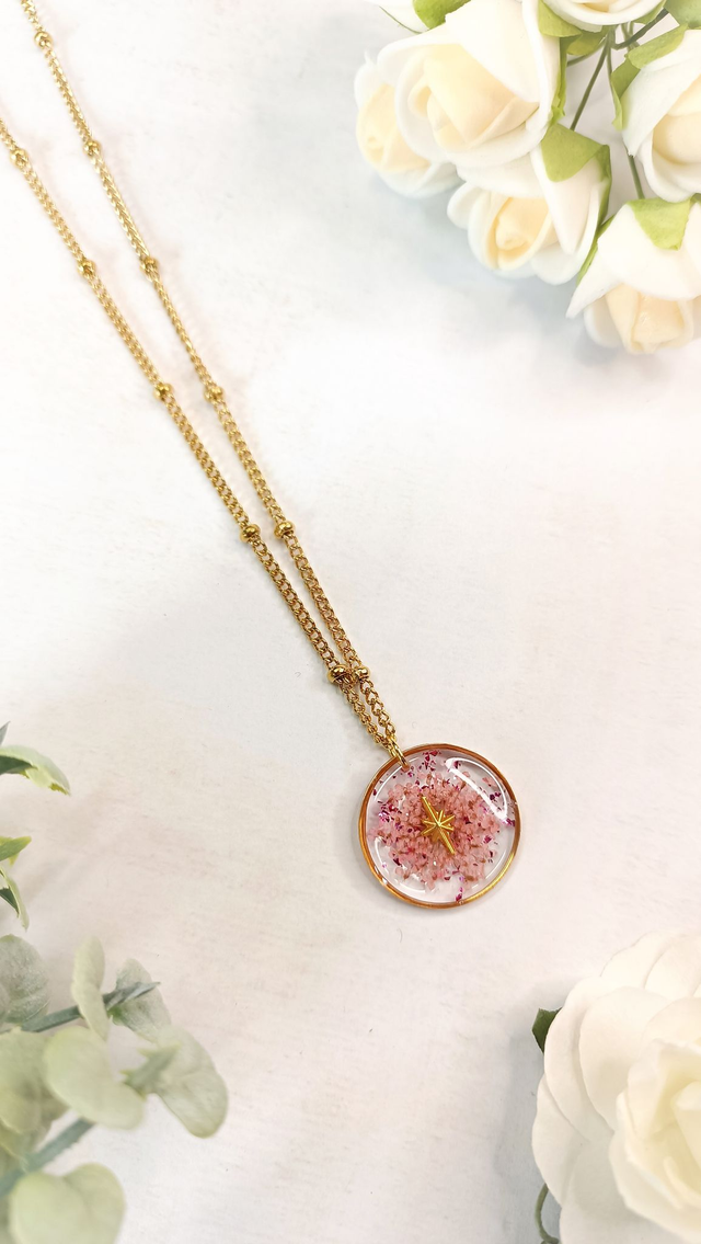 Collier Enfant - KALLISTA Mini - Rose pivoine