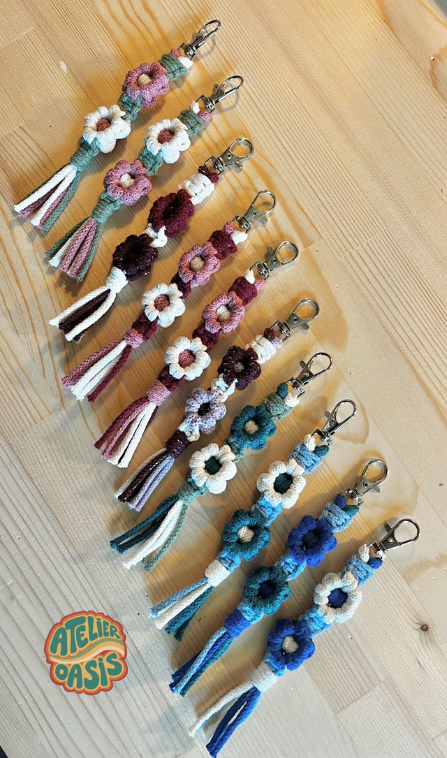 Porte-clé à fleurs 